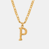 Titanium Steel Letter Pendant Necklace 