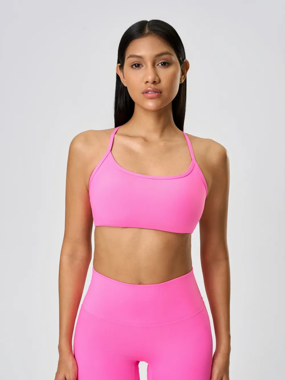 Millennia Crisscross Back Scoop Neck Active Cami with Detachable Chest Pads 
