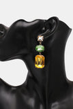 Geometrical Shape Glass Dangle Earrings 