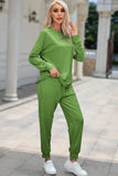Round Neck Top and Drawstring Pants Lounge Set Lingerie & Nightwear