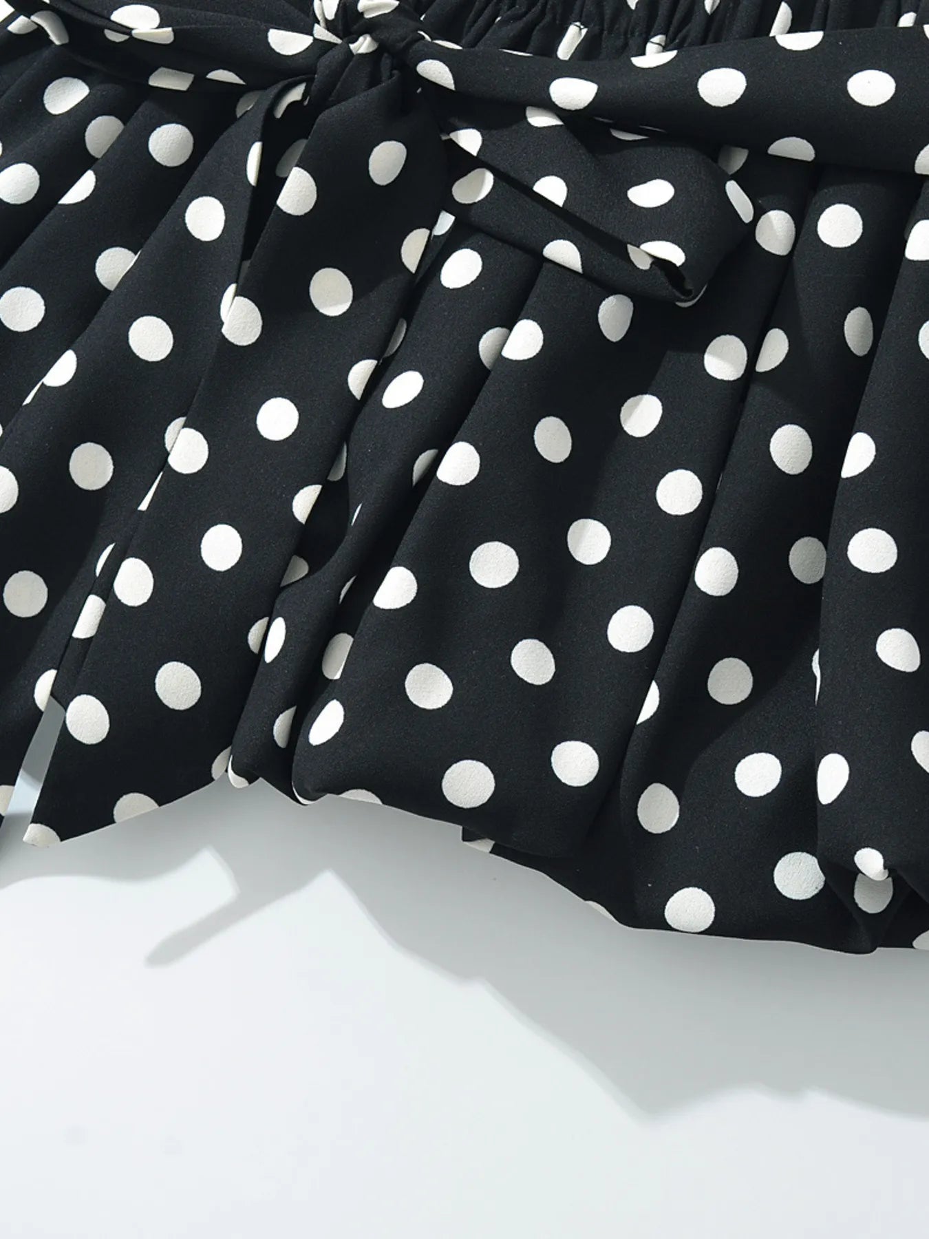 Polka Dot One-Shoulder Top and Mini Skirt Set Two Piece Dresses