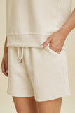 Double Take Full Size Texture Round Neck Ruffle Sleeve Top and Shorts Set 