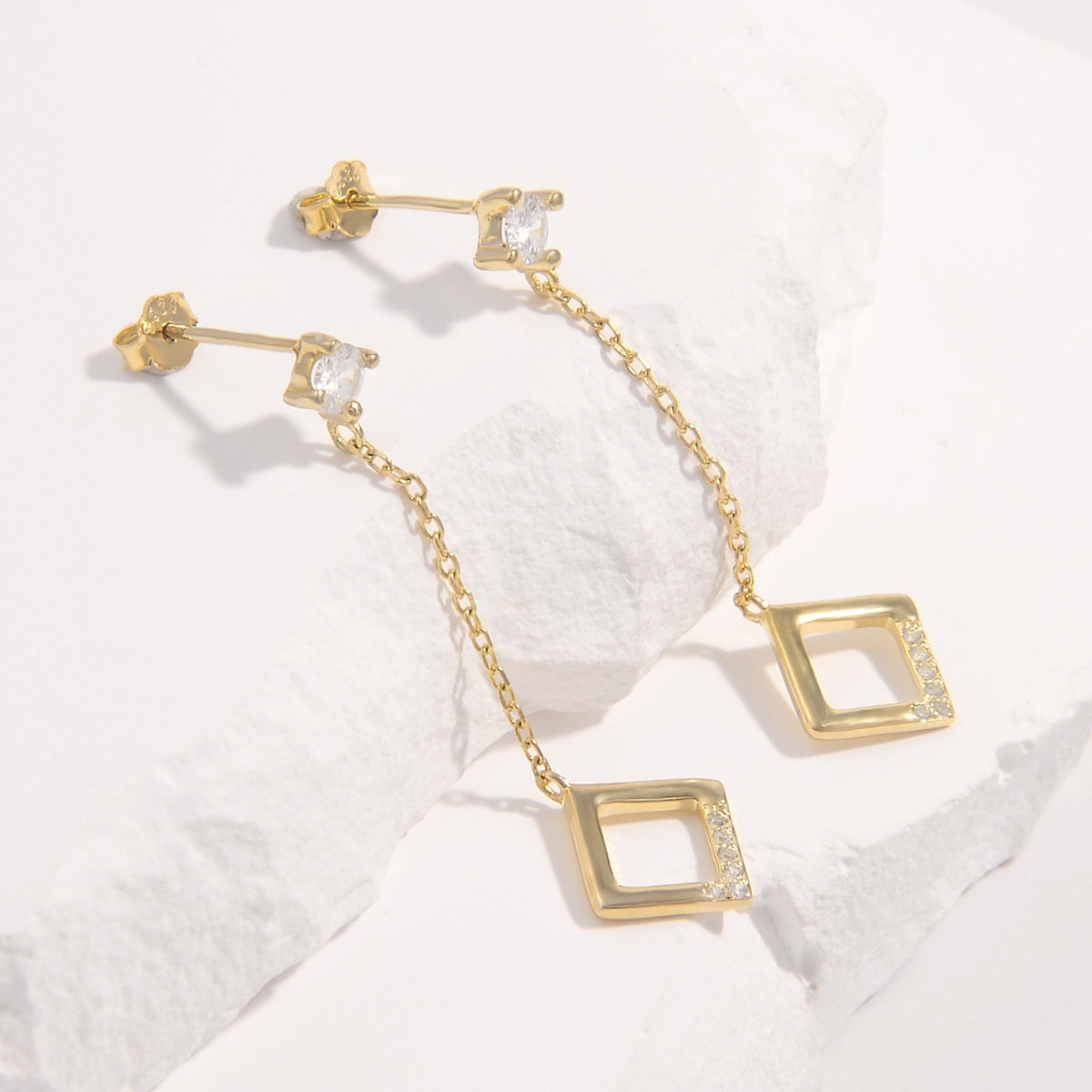 925 Sterling Silver Inlaid Zircon Earrings 