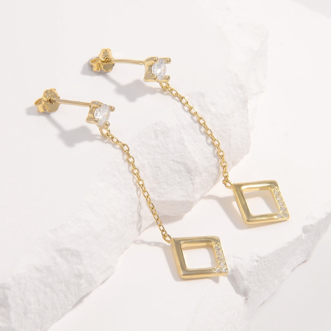 925 Sterling Silver Inlaid Zircon Earrings 