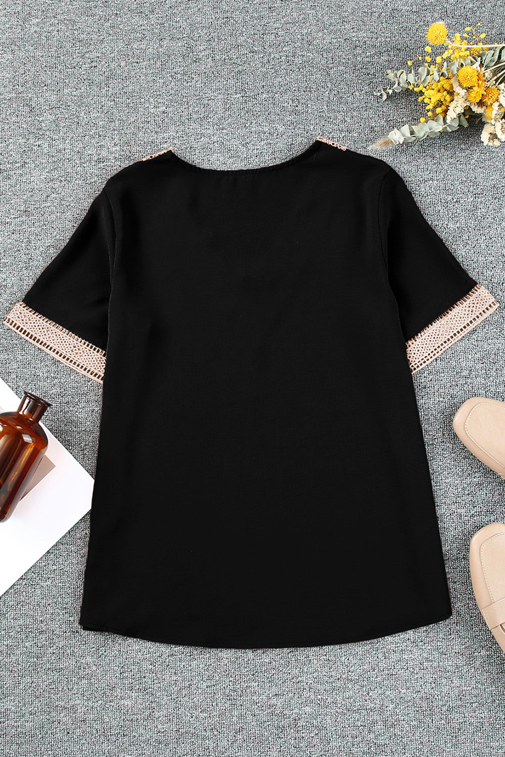Plus Size V-Neck Short Sleeve Blouse 