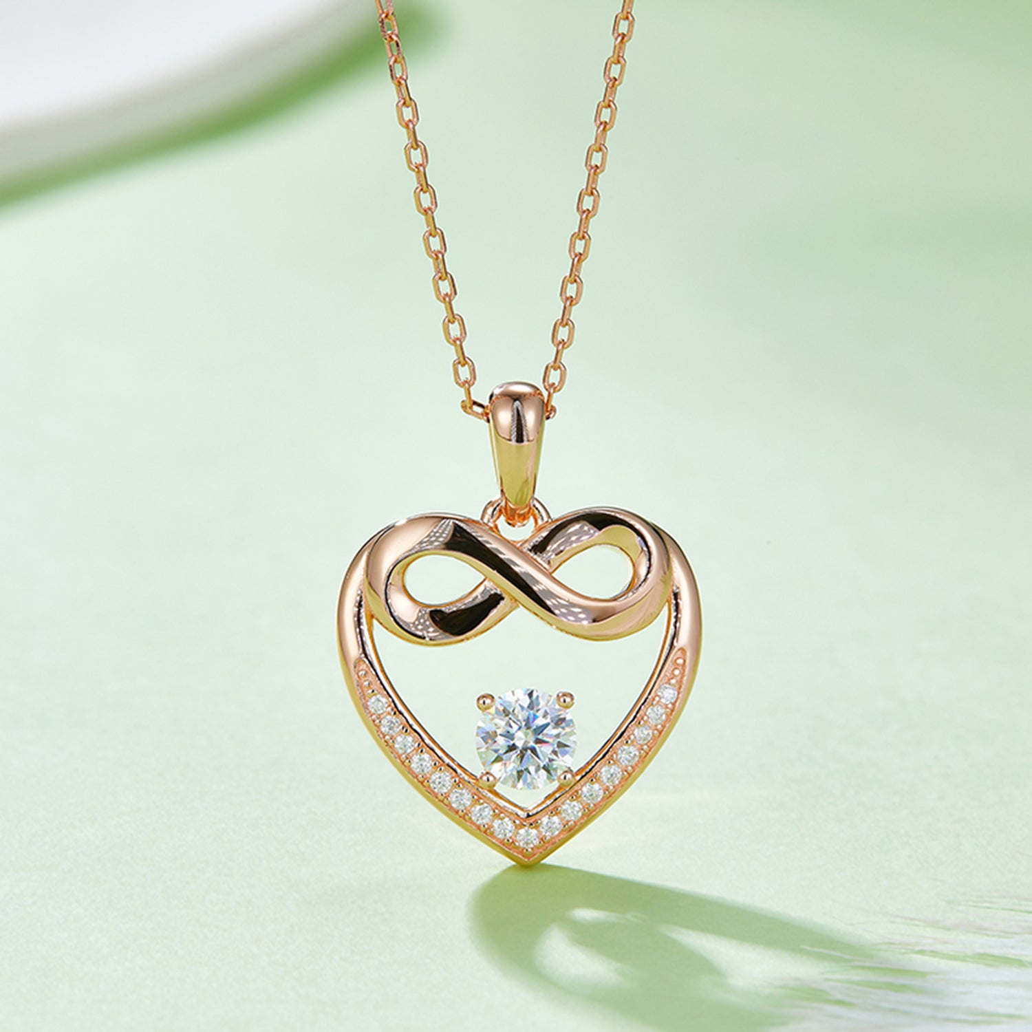 Moissanite 925 Sterling Silver Heart Necklace 