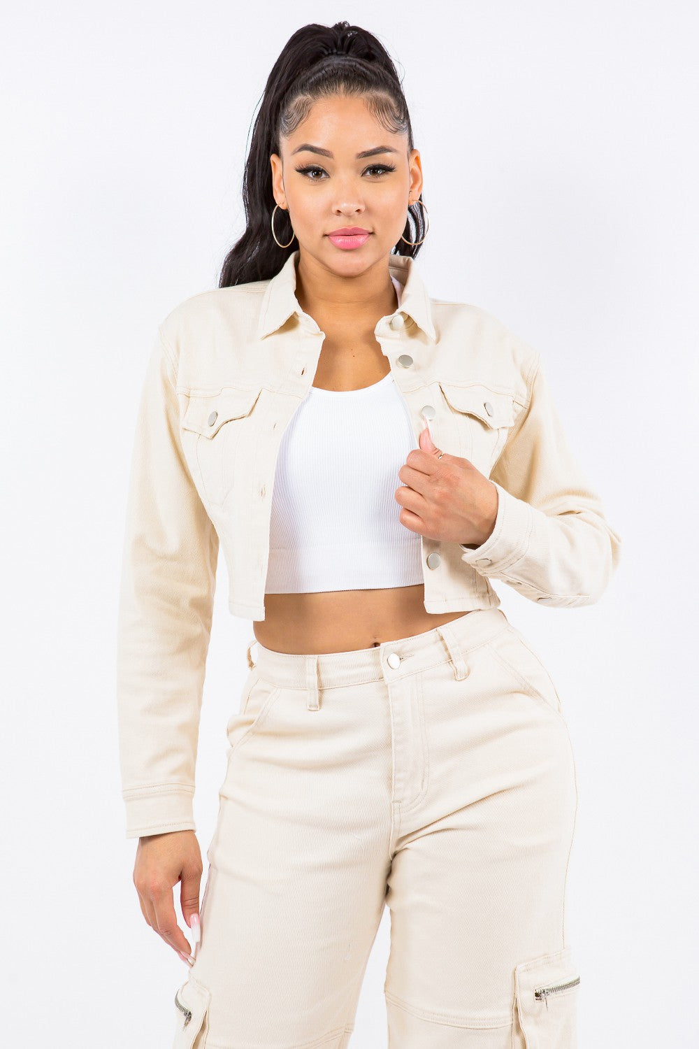 American Bazi Laced Back Cropped Jacket 