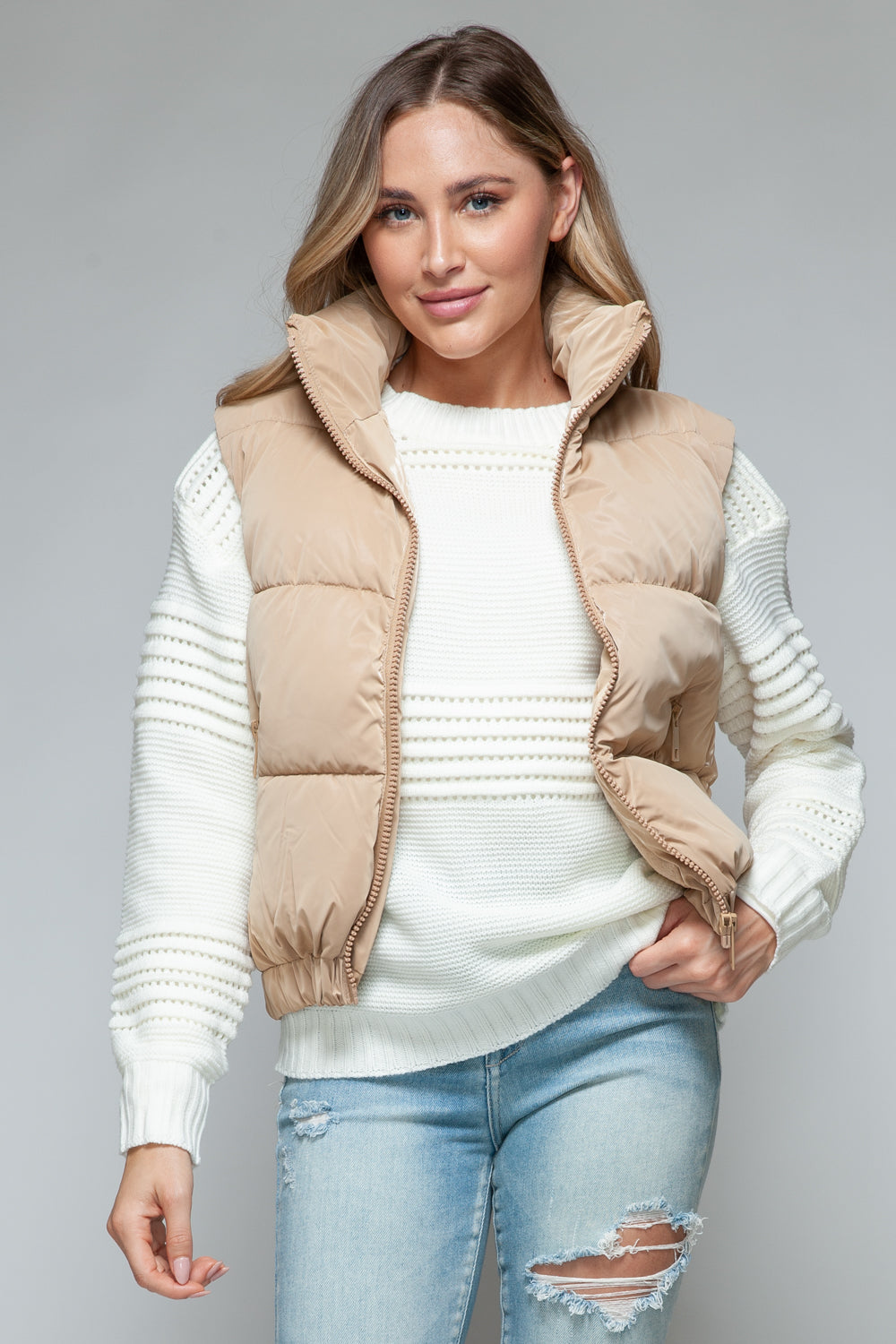 Snobbish Fine Fur Lining Quilted Vest 
