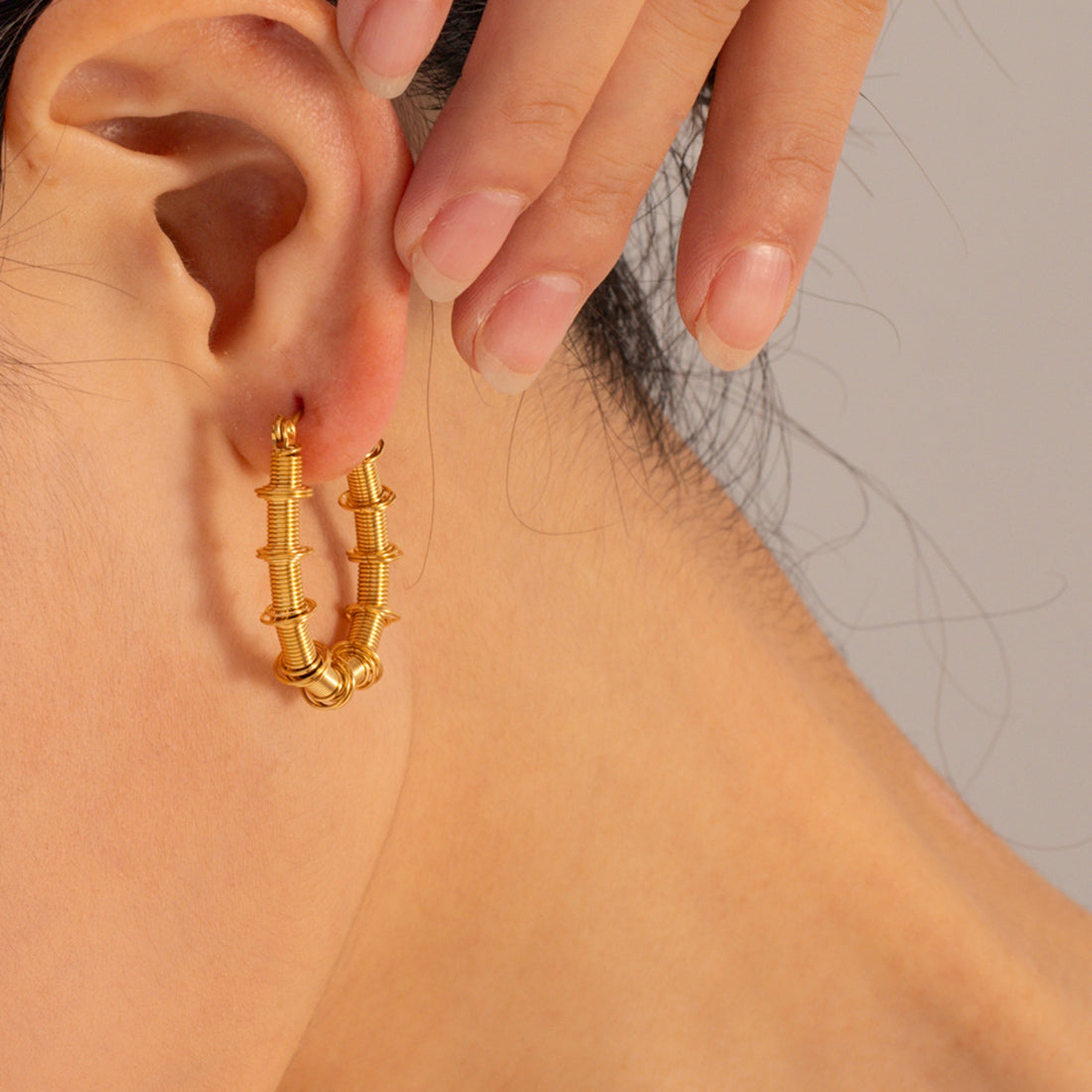 Gold-Plated Stainless Steel Hoop Earrings 