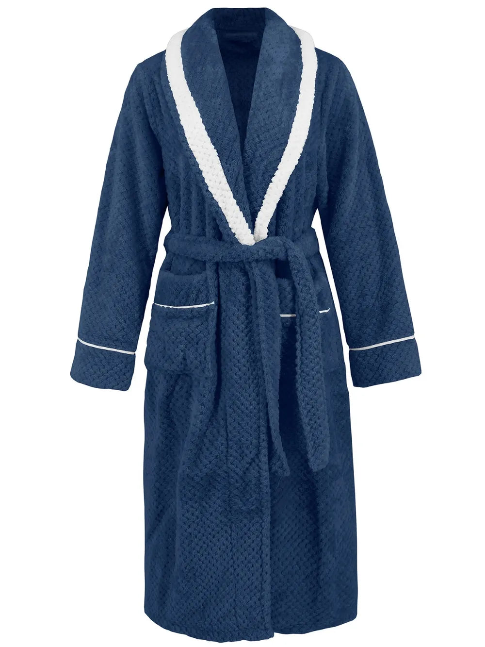 Contrast Trim Tie Waist Lounge Nightgown with Pockets Lingerie & Nightwear