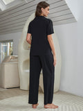 Short Sleeve Shirt, Bralette, and Pants Lounge Set Lingerie & Nightwear
