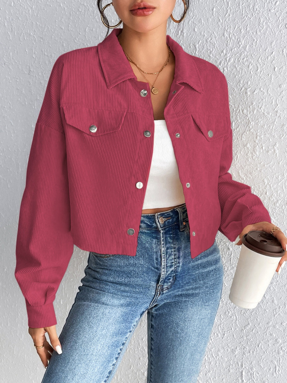 Honey Snap Down Long Sleeve Jacket 