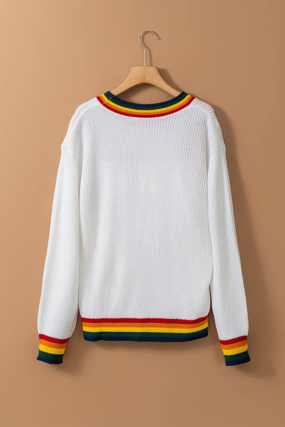 MERRY & BRIGHT Ribbed Round Neck Sweater 