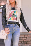 Pumpkin Graphic Round Neck Long Sleeve T-Shirt 