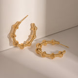 18K Gold-Plated Stainless Steel C-Hoop Earrings 