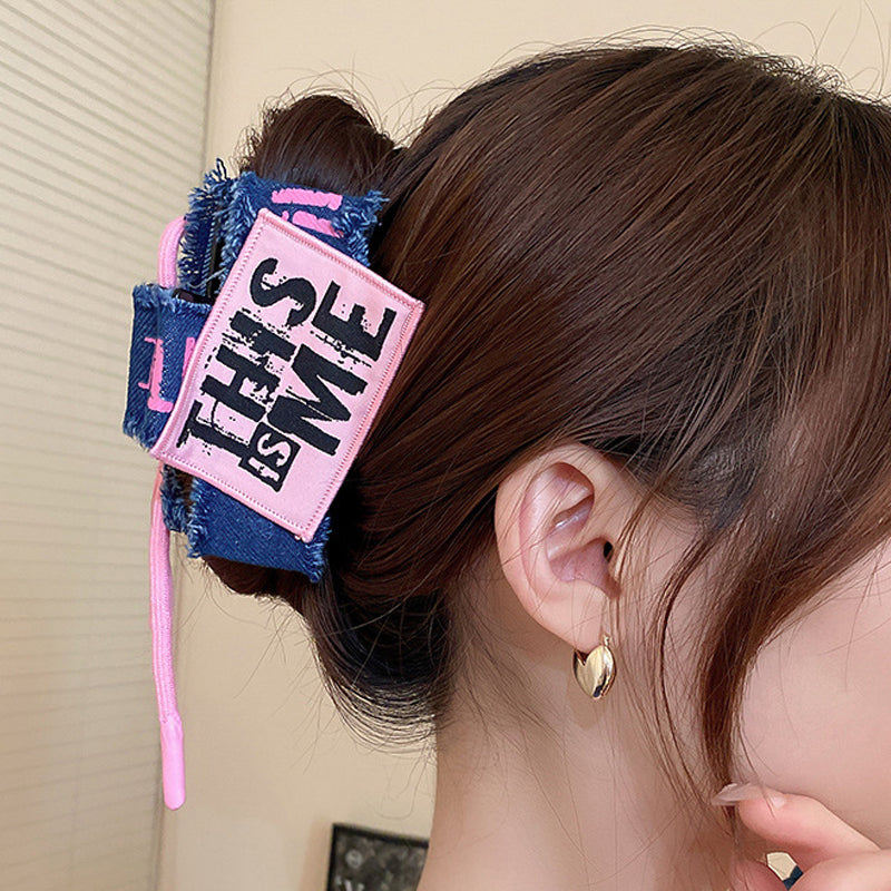 Acrylic Braided Rope Hair Claw Clip 