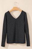 Bowknot V-Neck Long Sleeve Blouse 