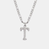 Titanium Steel Letter Pendant Necklace 