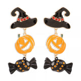 Halloween 18K Gold-Plated Alloy Pumpkin Earrings 