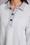 Half Button Dropped Shoulder Sweatshirt 