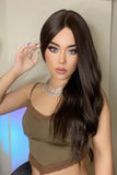 13*2" Lace Front Wigs Synthetic Long Wave 26" Heat Safe 150% Density in Brown 