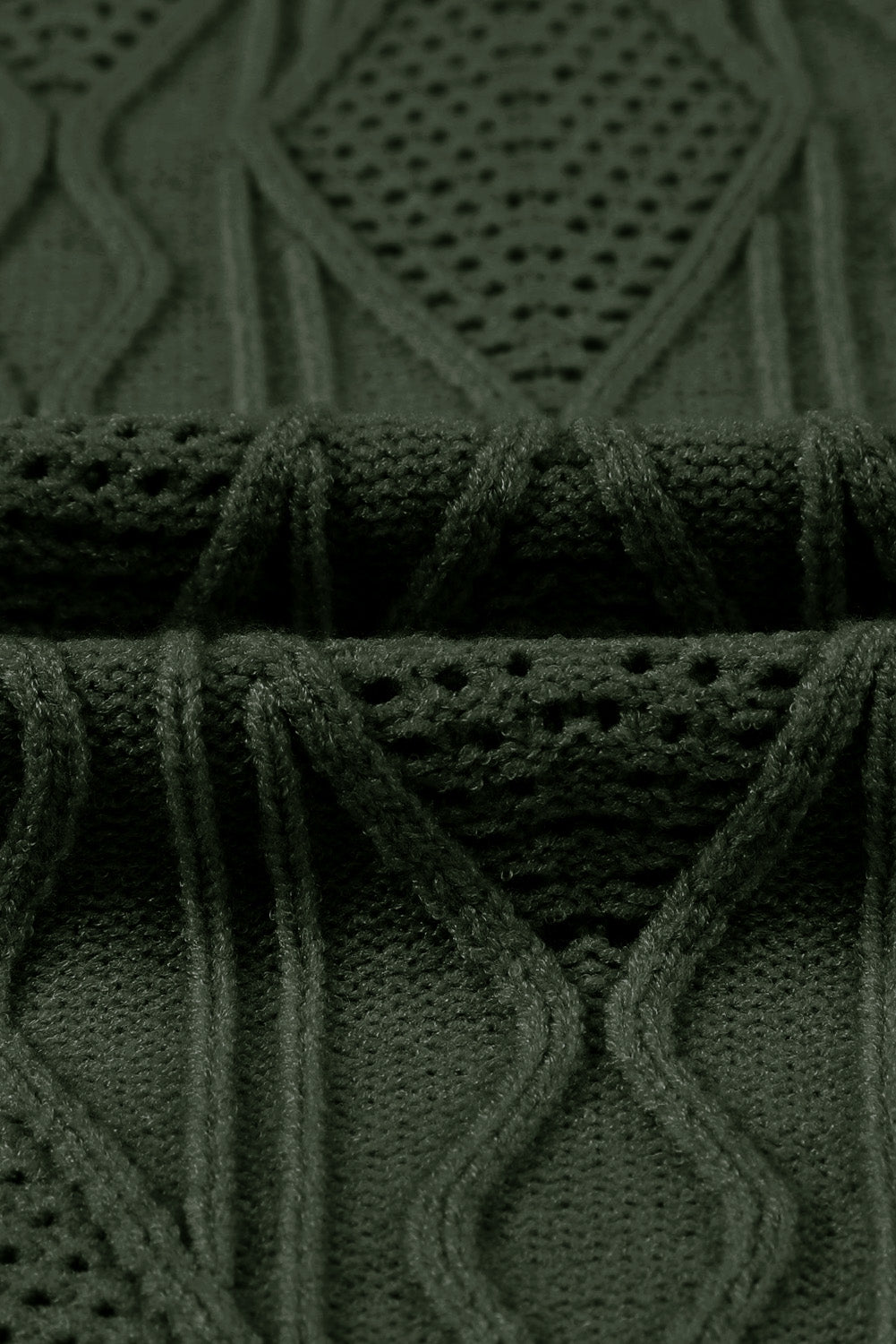 Plus Size Cable-Knit Button Up Sweater 