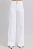 RISEN Full Size Tummy Control Double Button Wide Leg Jeans 