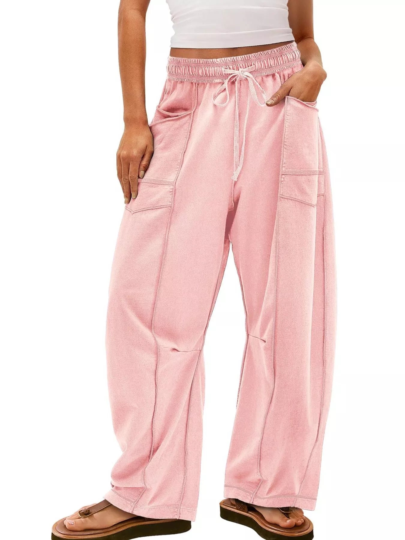 Drawstring Wide Leg Pants 
