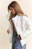 J.NNA Quilted Mock Neck Puffer Jacket 