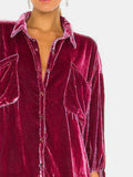Collared Neck Button Down Long Sleeve Shirt 
