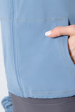 Drawstring Zip Up Dropped Shoulder Active Outerwear 