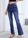 High-Waisted Bootcut Jeans 