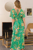 ODDI Full Size Floral Smocked Tied Back Maxi Dress Dresses