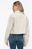 Snobbish Snap Down Long Sleeve PU Leather Jacket 