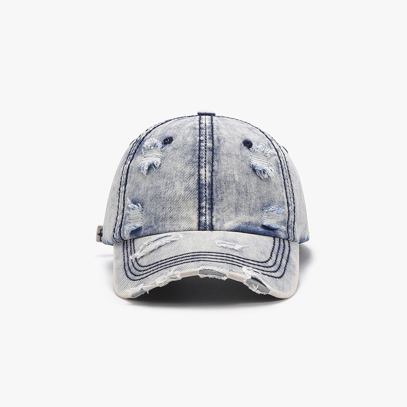 Distressed Cotton Baseball Cap 