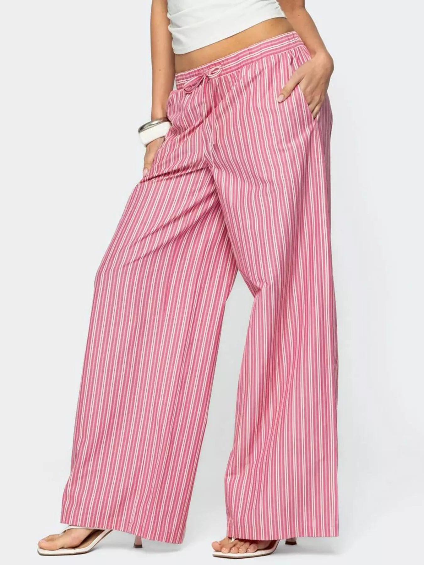 Striped Wide Leg Pants 