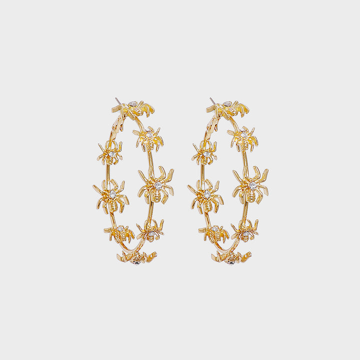 Circle Shape Rhinestone Alloy Earrings 