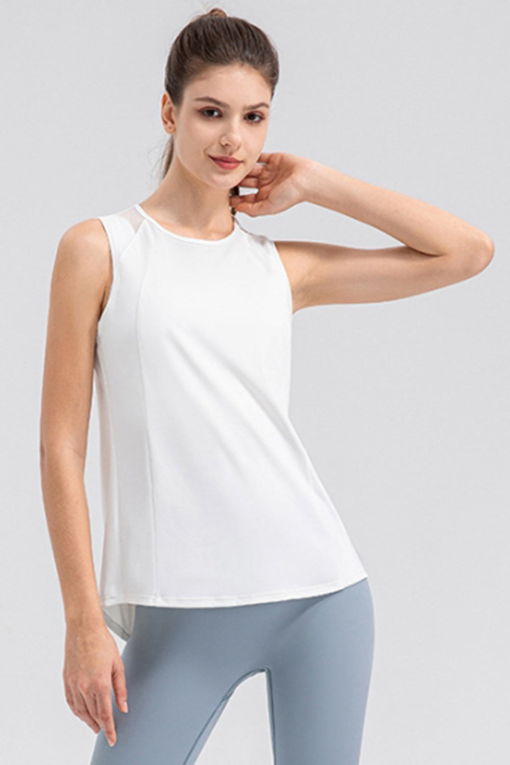 Round Neck Wide strap Active Tank 