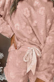 Round Neck Long Sleeve Top and Shorts Lounge Set 