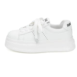 Lace Up Contrast Round Toe Platform Sneakers 