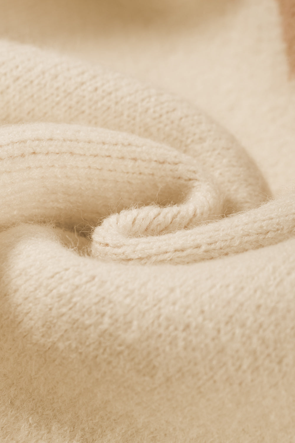 Geometric Mock Neck Long Sleeve Sweater 