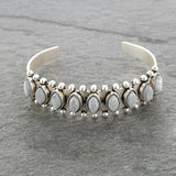 Artificial Turquoise Alloy Open Bracelet 