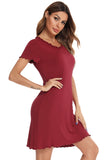 Round Neck Short Sleeve Lounge Dress 