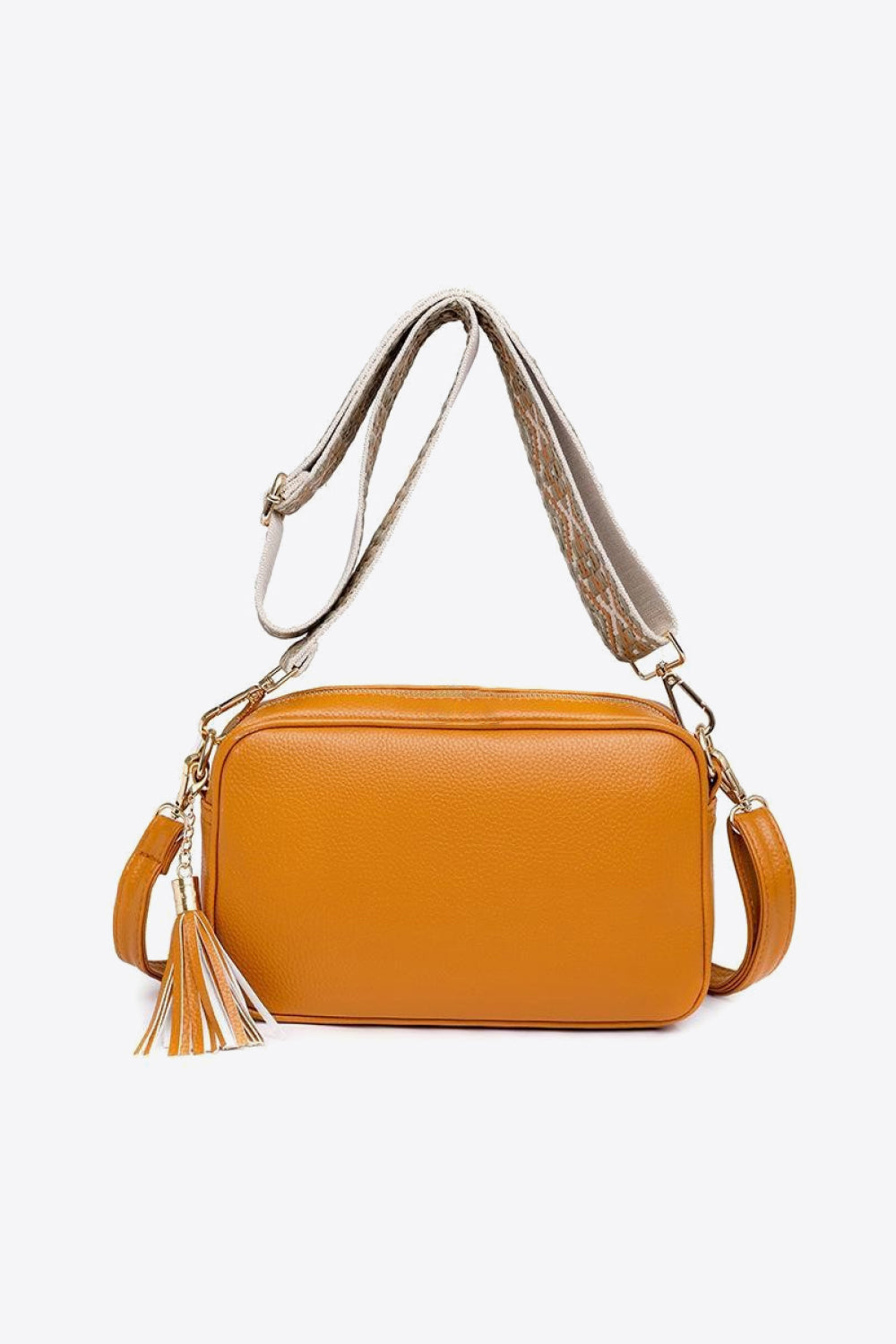 PU Leather Tassel Crossbody Bag 
