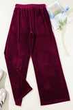 Drawstring Waist Wide Leg Active Pants 