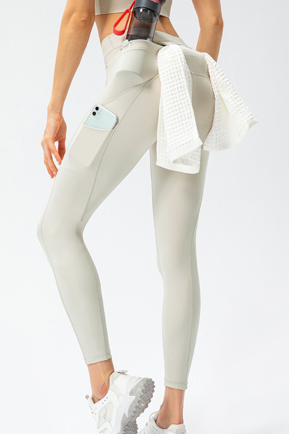 Full Size Slim Fit High Waist Long Sports Pants with Pockets 