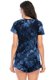 Tie-Dye Round Neck Short Sleeve Top and Shorts Lounge Set Lingerie & Nightwear