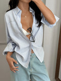 Striped Button-Down Relaxed Fit Shirt 