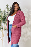 Basic Bae Full Size Hooded Sweater Cardigan 