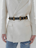 Double Buckle PU Leather Belt 